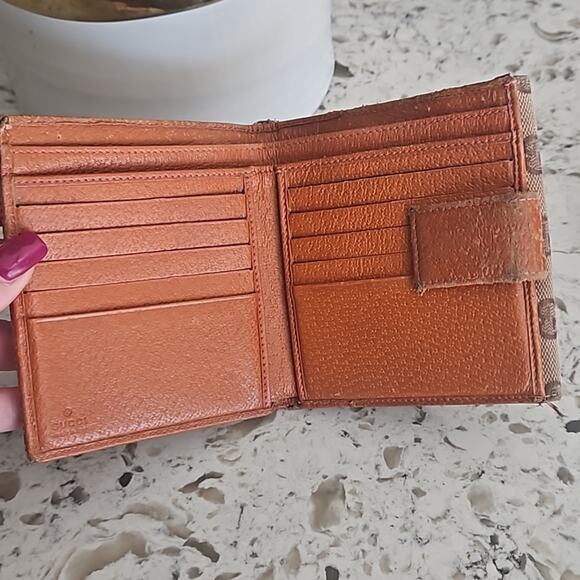 Gucci Beige Canvas Bifold Monogram Wallet - Unisex - Picture 3 of 13